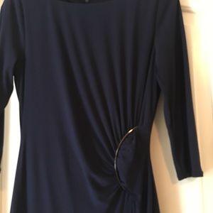 Laundry By Shelli Segal Dresses - Laundry Navy Blue dress with side slit and ruche Laundry By Shelli Segal Dresses - Laundry Navy Blue dress with side slit and ruche
